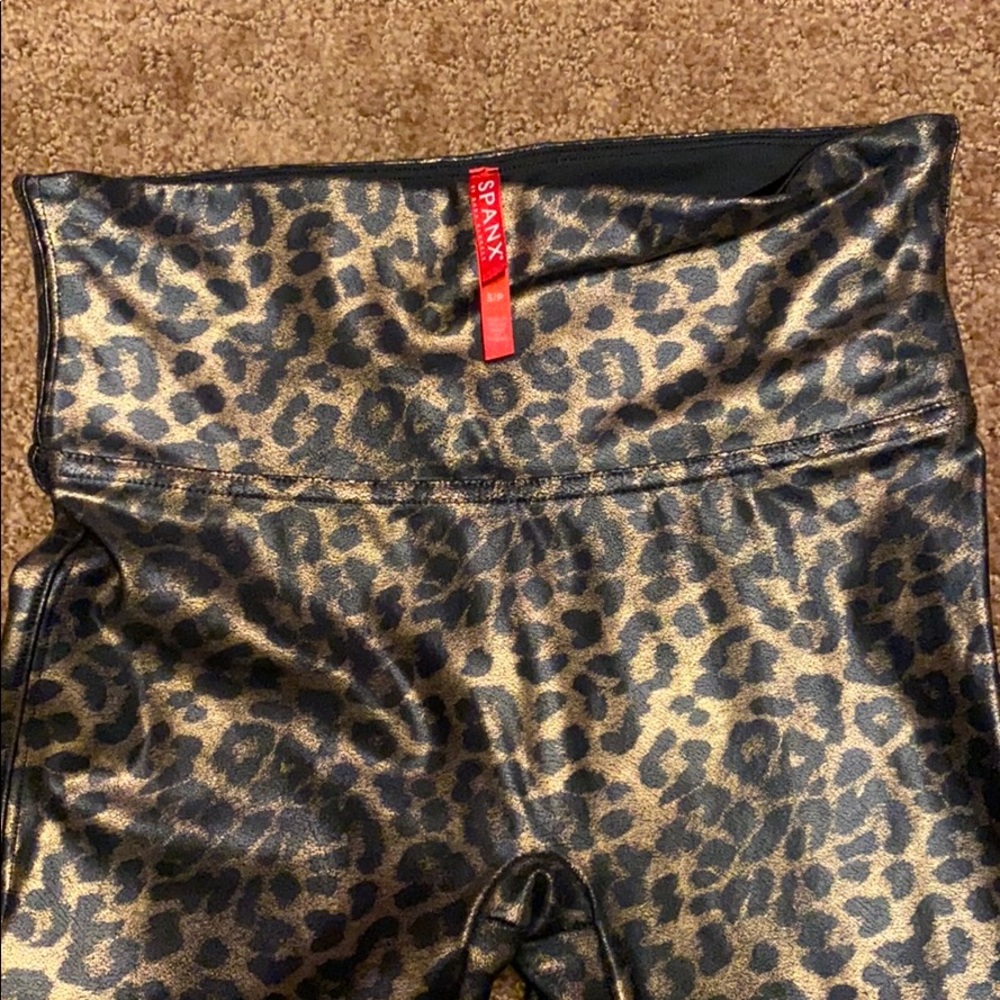 SPANX leopard leggings small